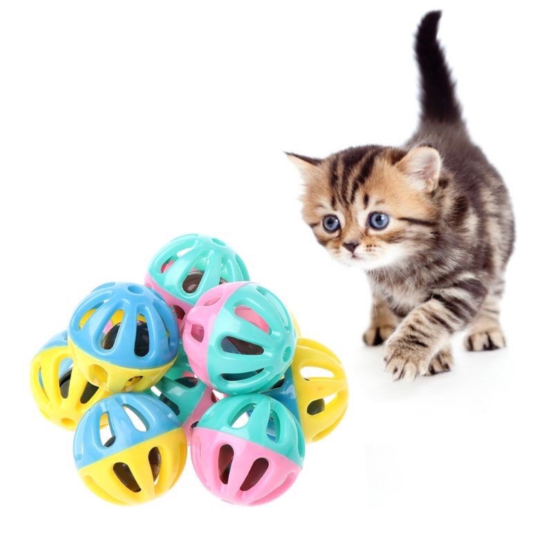 Bóng đồ chơi cho chó mèo có chuông nhựa cao cấp(3,5cm)