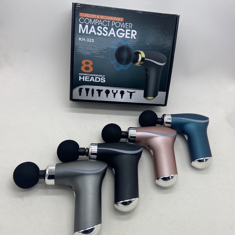 Súng mát xa cầm tay Massager KH325 - 8 đầu - Thư giãn và giảm đau mỏi cơ xương khớp| Lakisan