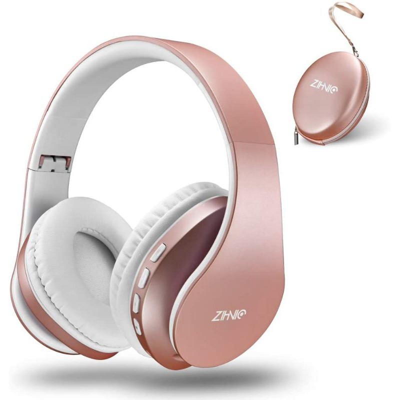 Zihnic Tai nghe Bluetooth không dây over-ear với âm trầm sâu