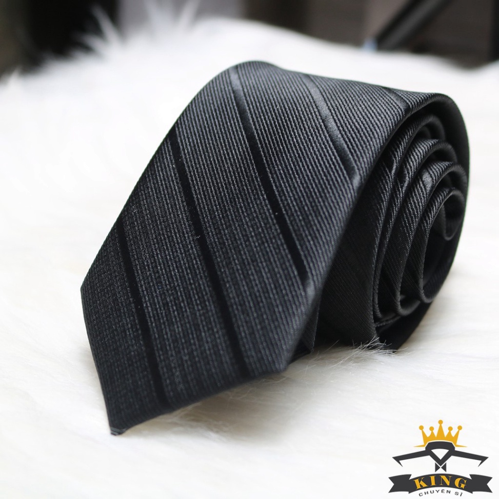 Cà vạt đen KING caravat bản nhỏ 6cm ( C54 )