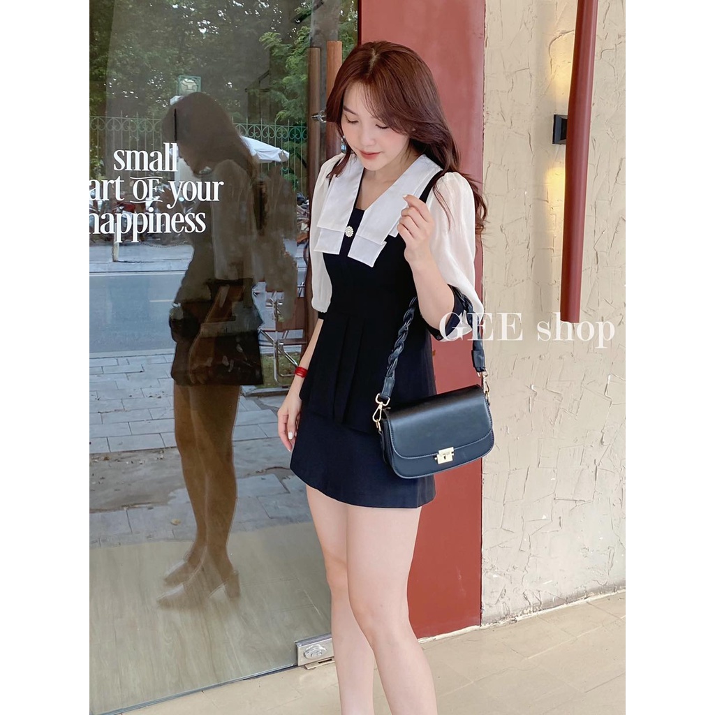 [Design by Gee] Áo peplum cổ vuông vải tuýt si hàn | BigBuy360 - bigbuy360.vn