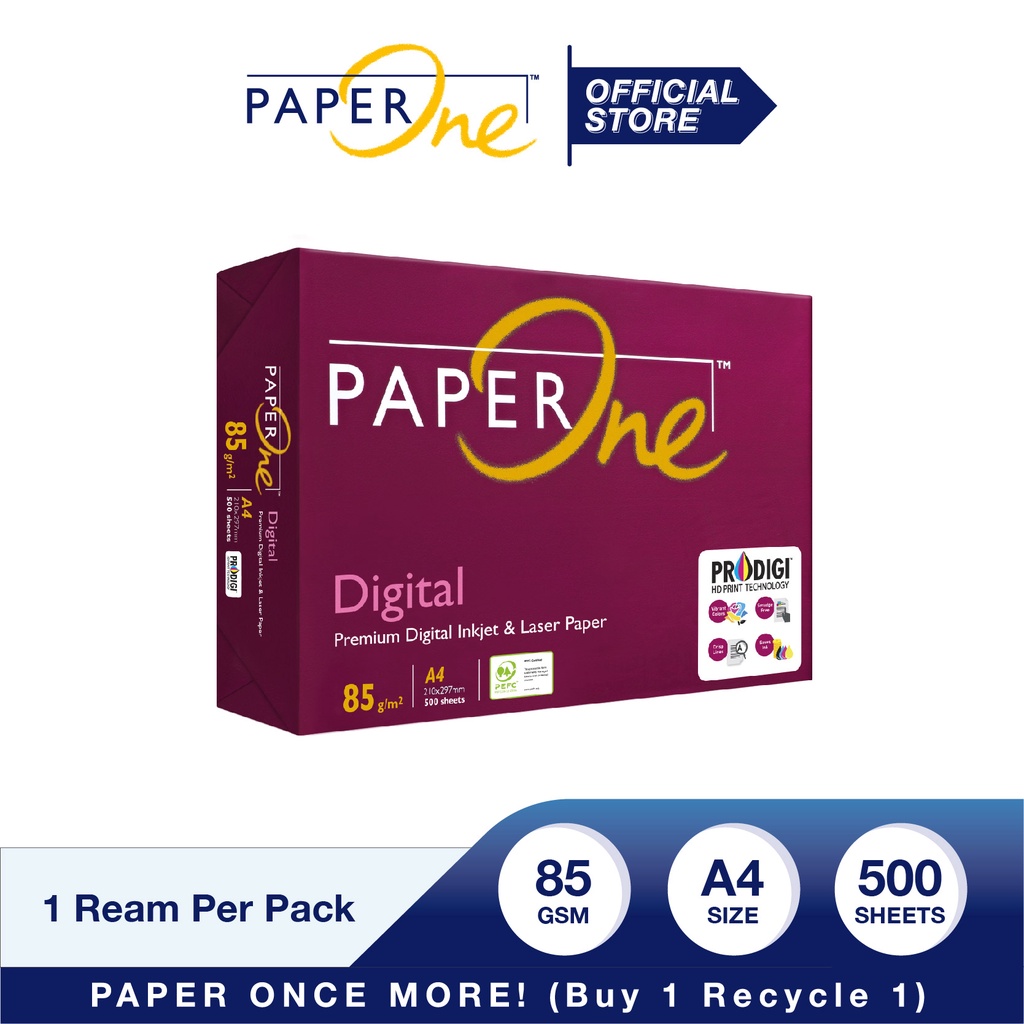 Giấy in cao cấp PaperOne Digital A4 85 gsm (Ream)