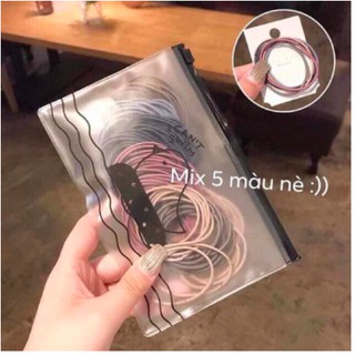 Combo 100 chun, dây buộc tóc nhiều màu