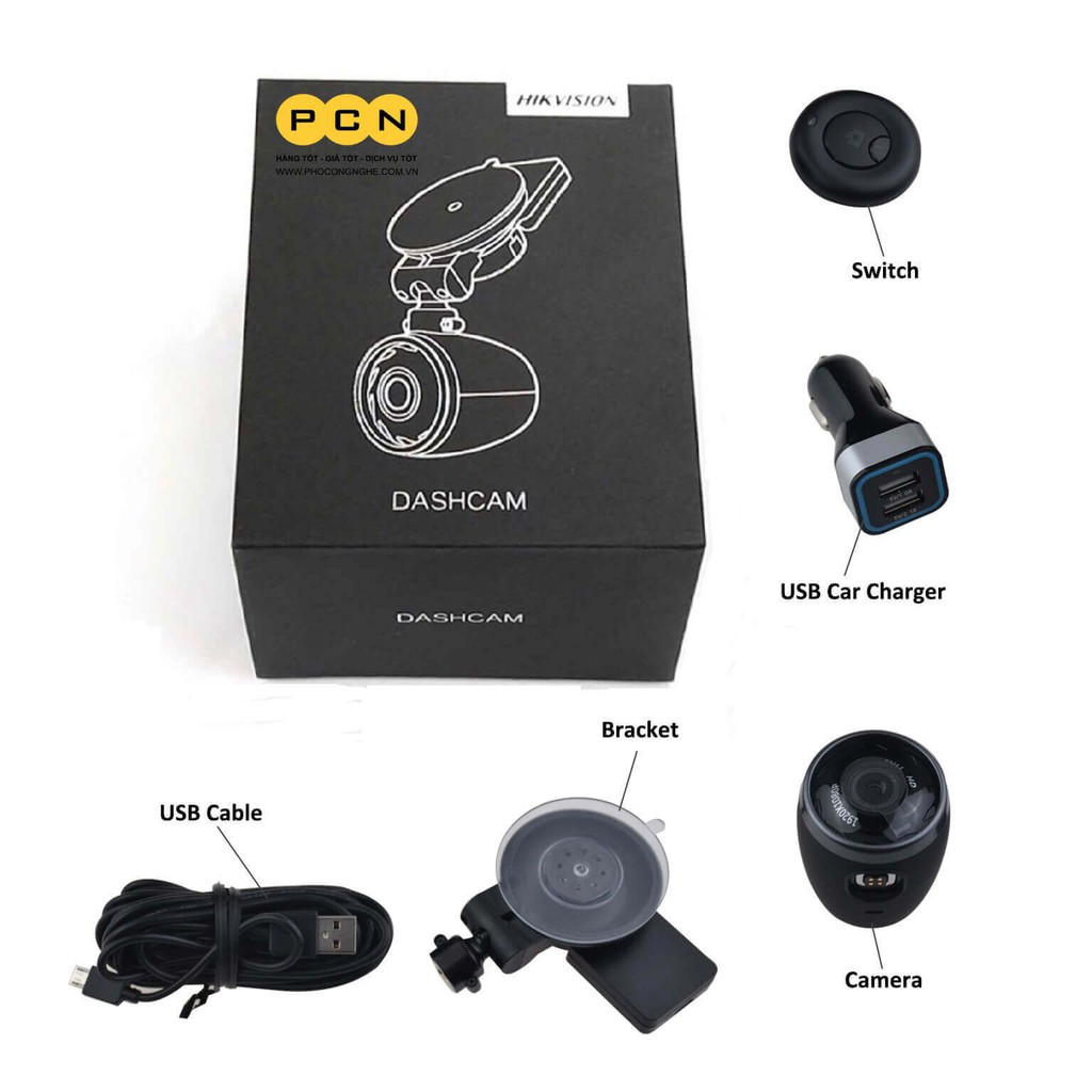 Camera Hành Trình ô tô Hikvision - F3 Pro  Tích Hợp GPS + Cảm Biến Gia Tốc, Tích Hợp Mic Và Loa [Bảo Hành 2 Năm] | BigBuy360 - bigbuy360.vn