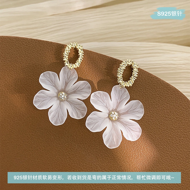 Bông tai mạ bạc 925 hình hoa xinh xắn