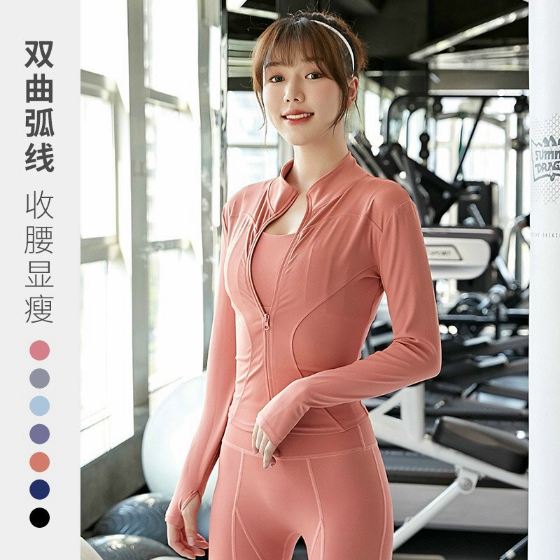 Áo khoác tập gym yoga thể thao nữ ôm dáng phong cách thời trang Bin Sports A155