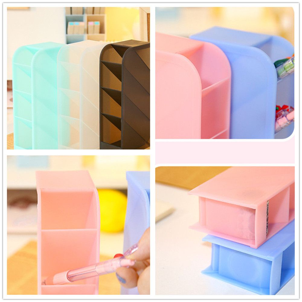 Giá đỡ bút/ cọ trang điểm bốn ngăn đa năng phong cách Hàn Quốc cho nữ