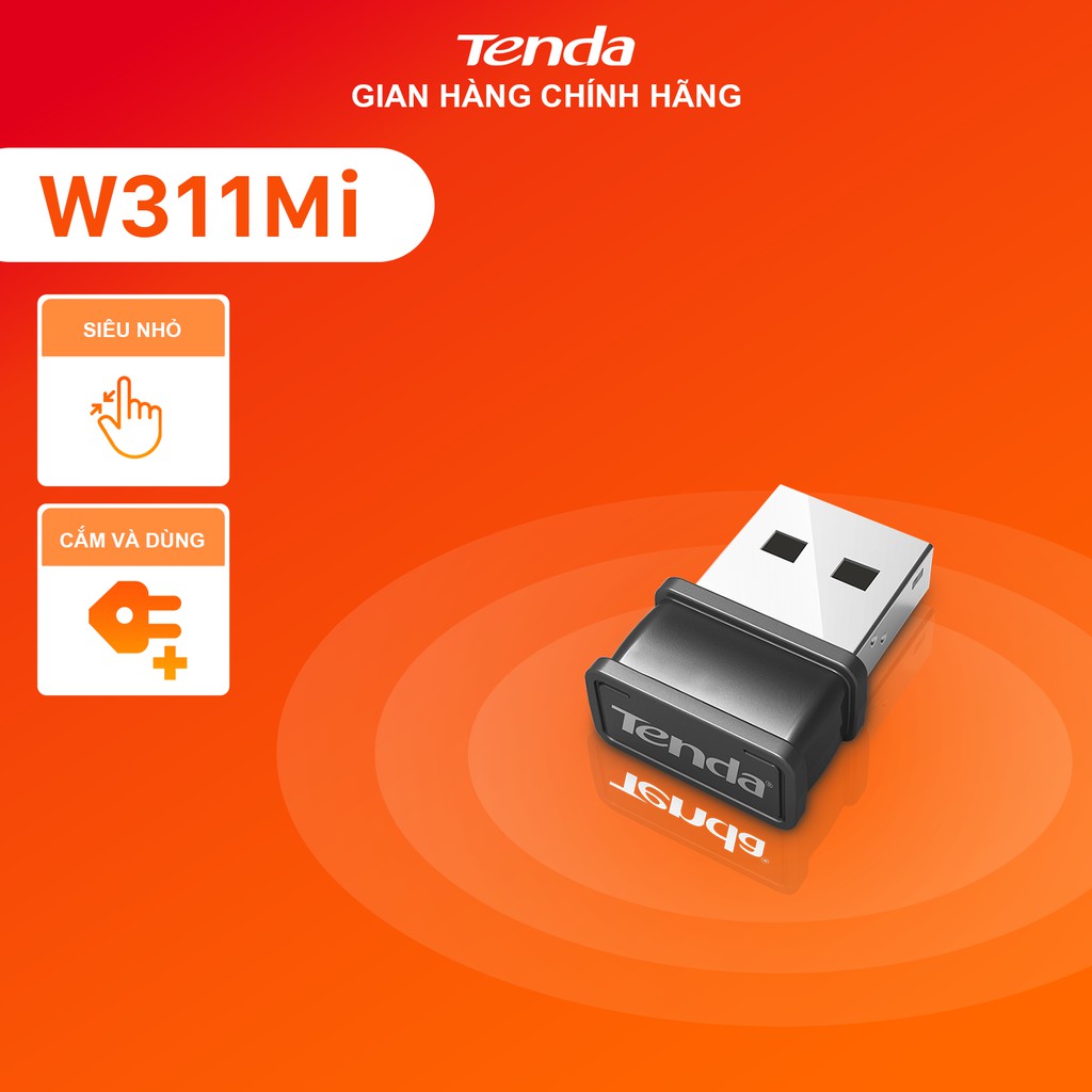 Tenda USB kết nối Wifi W311Mi tốc độ 150Mbps - Hãng phân phối chính thức ChopperGaming