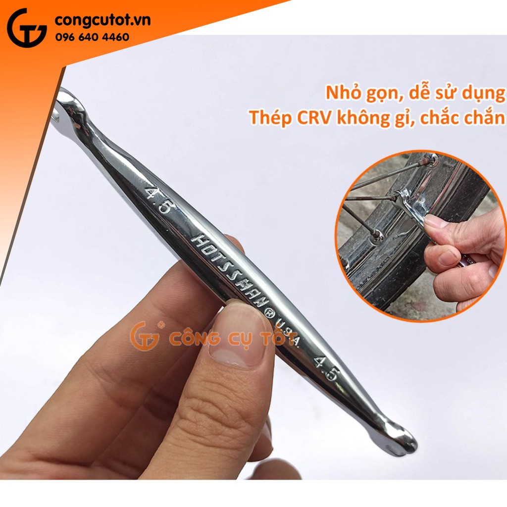 Cờ lê cân vành xe máy hai đầu 4.5mm HOTSSMAN bằng thép Crôm Vanadium