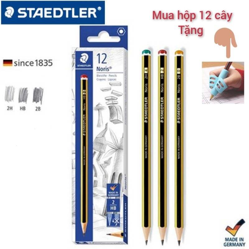 Bút chì 2B,HB Đức Staedtler Noris 120 cao cấp (hộp 12 cây) Viết chì Đức, bút không gẫy khi gọt (tặng đệm bút) - Loki
