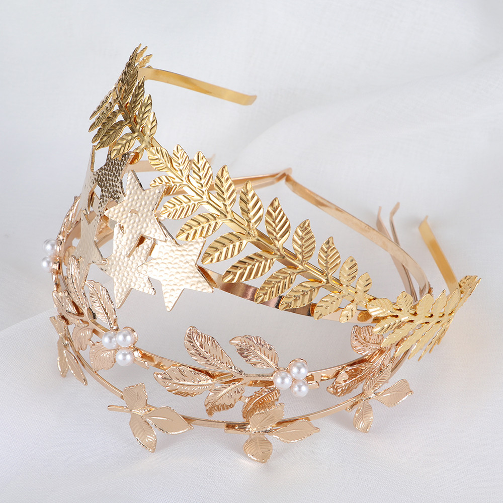 Băng đô cài tóc hình chiếc lá phong cách retro cho cô dâu