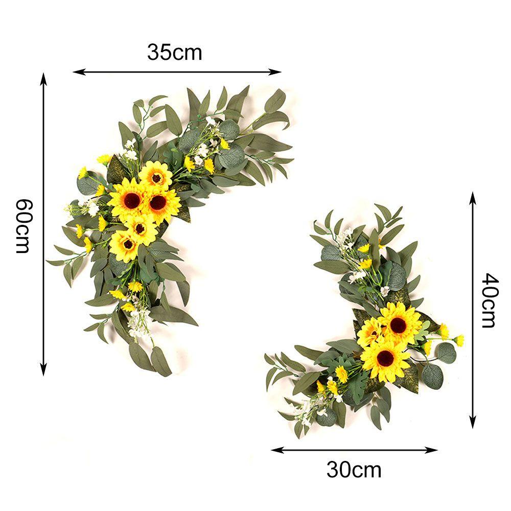 KUNHEV Set 2 Vòng Hoa Mẫu Đơn Nhân Tạo Treo Tường / Cửa Ra Vào Trang Trí Nội Thất