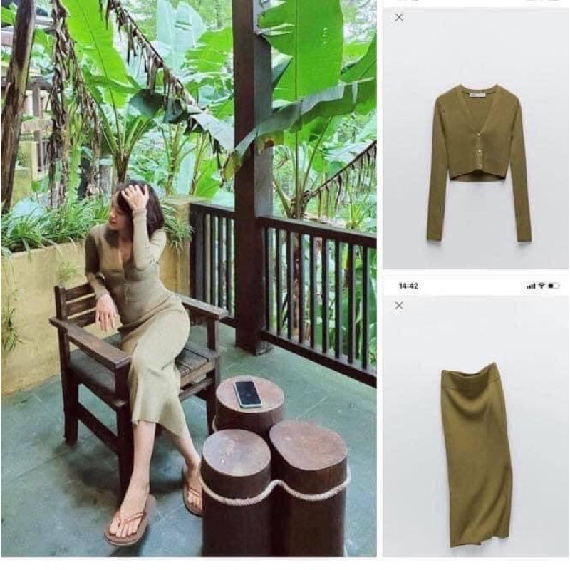 [ORDER-ẢNH THẬT] Set só 2 dây/ Cardigan/ chân váy len Zara xuất