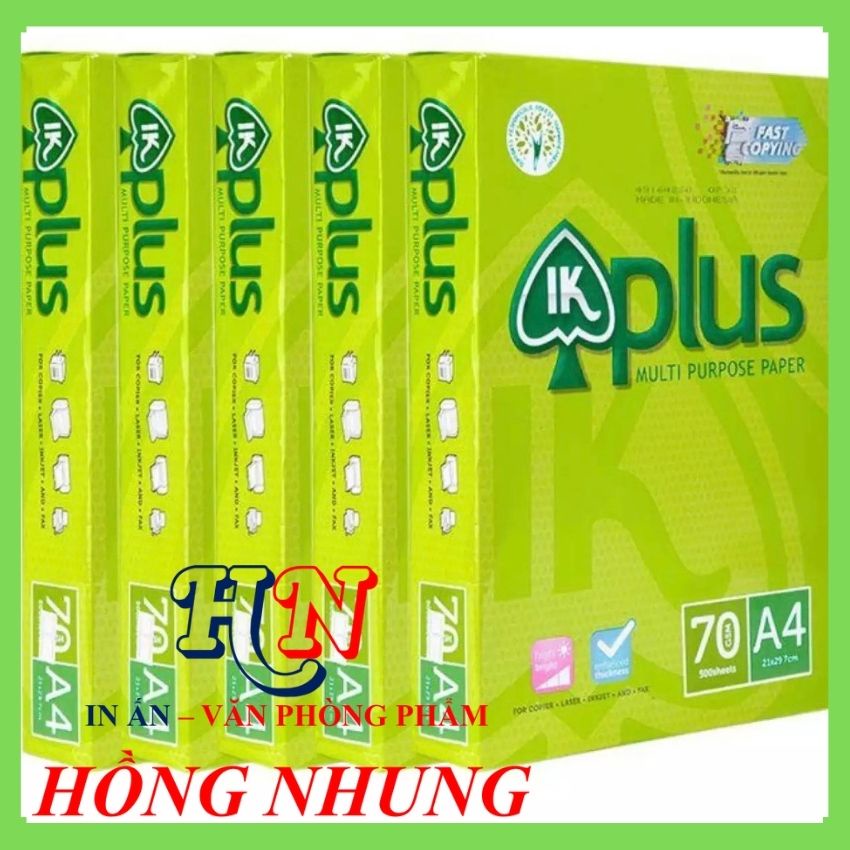 Giấy In Ik Plus A4, Định Lượng 70 Gsm , Giấy Tốt, Phù Hợp Với Các Loại Máy In, Giúp Bạn Thoải Mái Photo Mà Không Lo Kẹt