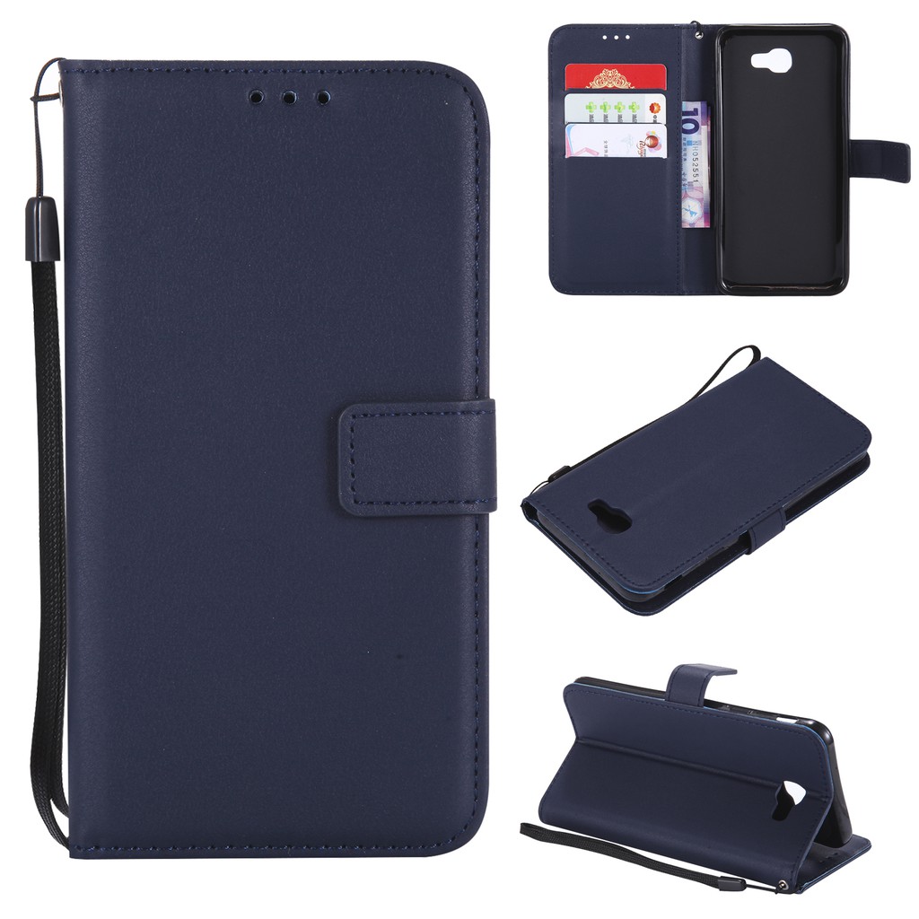 ốp Samsung Galaxy J8 J4 J6 Plus J2 Pro 2018 Case lưng J5 J7 Prime Flip Cover Wallet Leather Card Slots TPU Bumper Bao da