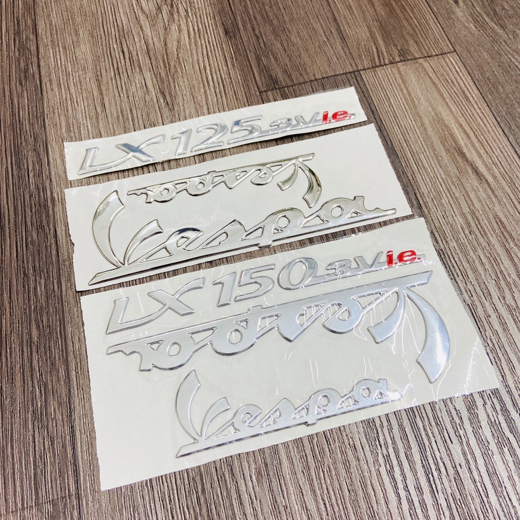 Bộ tem dán xe Vespa S150, LX 125 3vie, LX 150 3vie chất liệu nhựa nổi cao cấp