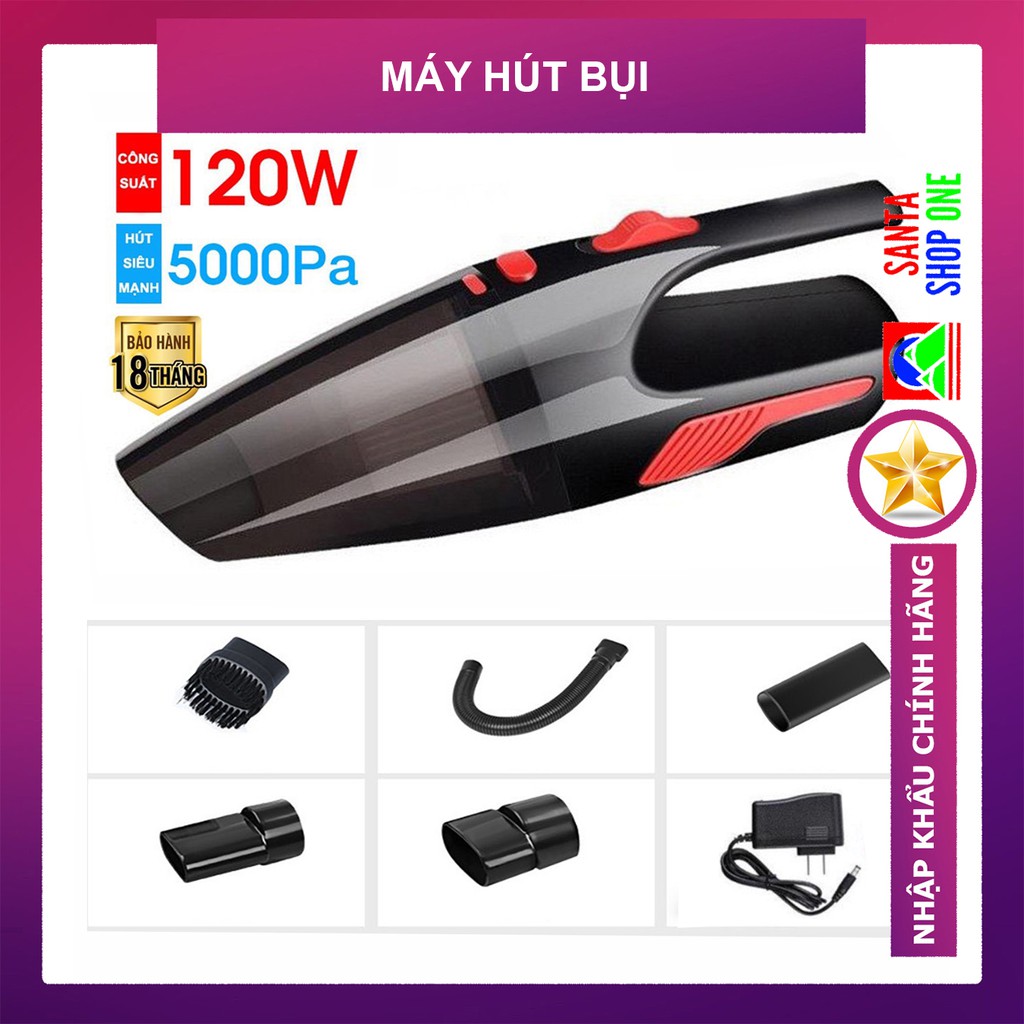 [XẢ KHO GIẢM GIÁ] Máy hút bụi xe hơi, Máy hút bụi cầm tay mini điện áp 12V cho ô tô cực khoẻ- SANTA SHOP
