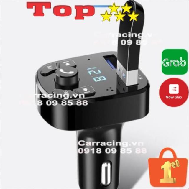 Tẩu Sạc Ô Tô CARRACING Sạc Ô Tô Bluetooth 5.0 Tốc Độ Nhanh 3.0 NÚT MENU VÀ FM nội thất phụ kiện và cũng là đồ chơi