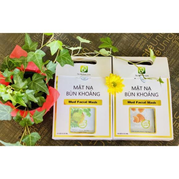 Hộp 10 Mặt Nạ Bùn Khoáng Bột Chùm Ngây - Rau Má (Moringa - Pennywort Mineral Mud Mask) The Moshav Farm