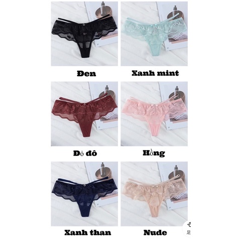 ❤️ Quần Lót Nữ Myna ❤️Quần Lọt Khe Ren Sexy Phối Họa Tiết 2 Dây Hông Gợi Cảm Quyến Rũ 8038 ❤️