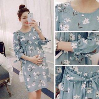 VÁY BẦU HOA THẮT EO