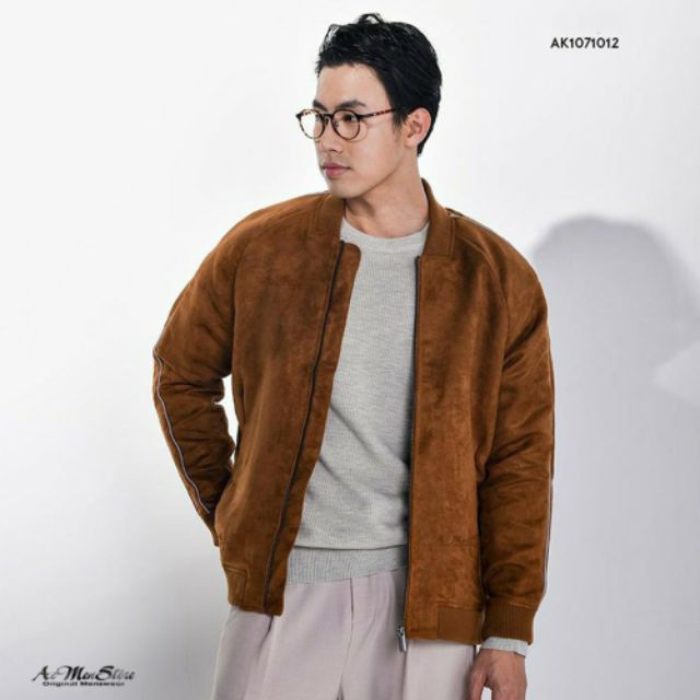 (Mẫu mới)-Áo Khoác Da lộn Bomber-Hàng cao cấp Routine, | BigBuy360 - bigbuy360.vn