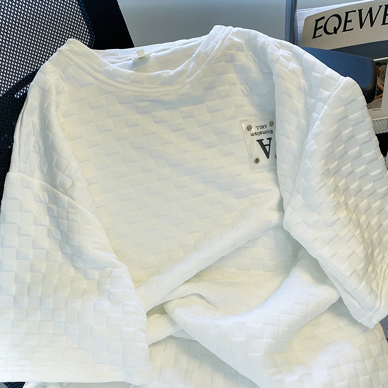 ZHELIHANGFEI Áo Thun Nữ Ngắn Tay Cổ Tròn Sọc Ngang Thời Trang