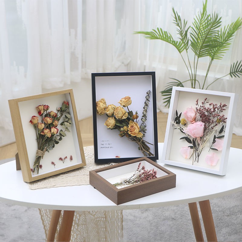 > Ba chiều rỗng sáng tạo tự làm quilling giấy khung ảnh cây hoa khô khung mẫu làm thủ công hoa hồng côn trùng gắn vỏ