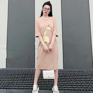 đầm suông cộc tay in hình hoa quả chất cotton