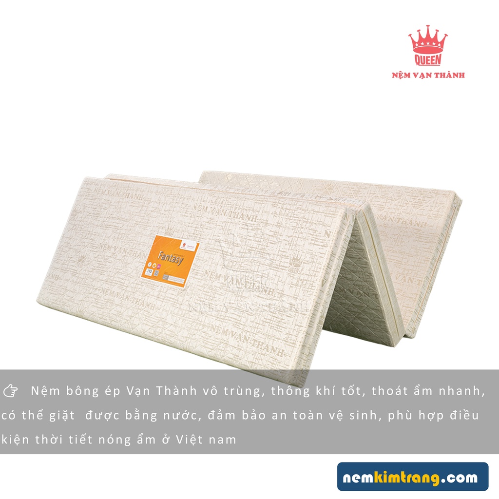 Nệm Gòn Ép Fantasy Gấp 3 Vạn Thành Vải Gấm - CHÍNH HÃNG, CAO CẤP