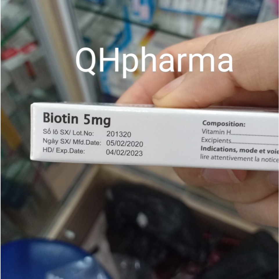 Viên uống BIOTIN 5MG - VITAMIN H hộp 20 viên cho tóc,móng khỏe