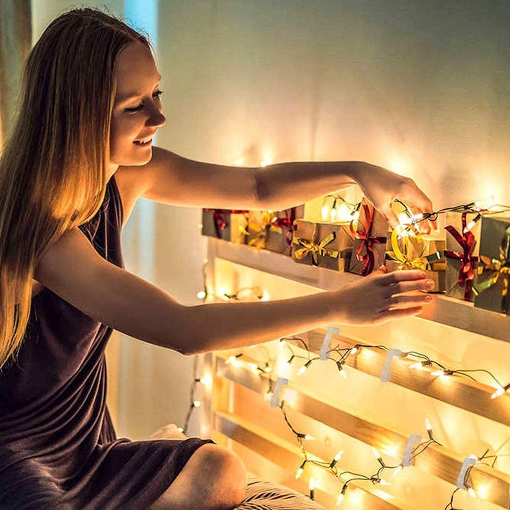 Set 50 Kẹp Giữ Dây Đèn Hình Chữ S Bằng Nhựa Trang Trí Giáng Sinh Năm Mới