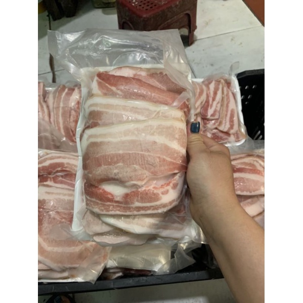 ba chỉ heo Nga thái lát 1kg ❤ HÀ NỘI SHIP HỎA TỐC ❤ BA CHỈ HEO NGA RÚT XƯƠNG CẮT LÁT, NƯỚNG, CHIÊN GIÒN, KHO