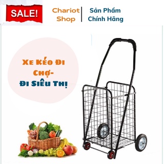 Xe Kéo  ĐI Siêu Thị, Xe Đi Chợ Có Giỏ Hàng Cỡ Lớn  Nhập Khẩu Cao Cấp-Black XKL03