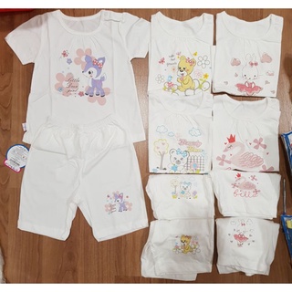 [Hello BB] Size bé 8-23kg BỘ LỬNG TRẮNG IN BÉ GÁI Hello B&B hình in áo và quần giao ngẫu nhiên (có thể ko trùng)