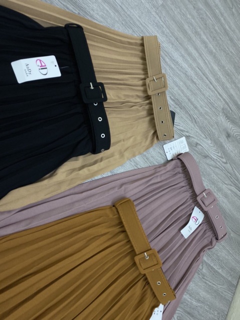 CHÂN VÁY DÀI XẾP LY KÈM ĐAI HÀNG ĐẸP LOẠI 1