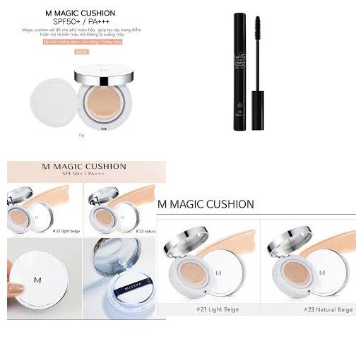 Combo Phấn nước kiềm dầu Magic Cushion Missha + Chải Mi Mascara The Style 4D Missha 7g