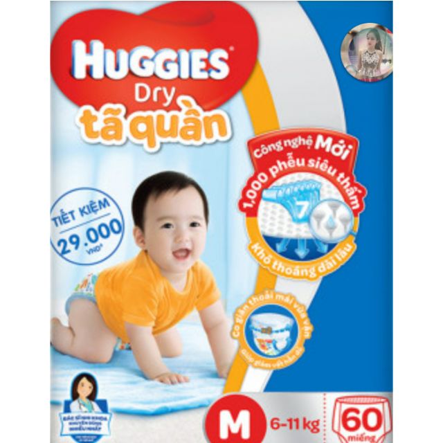 Tả quần huggies dry m60
