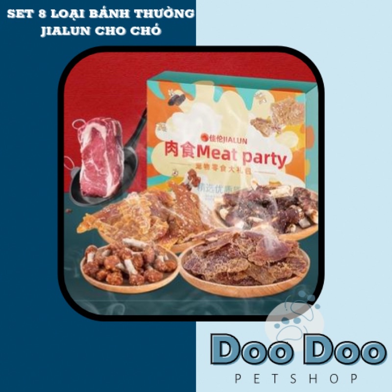 Hộp 8 loại bánh thưởng JIALUN dành cho chó