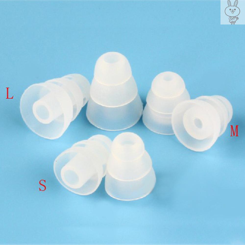 ol 3 Pairs 6 PCS Three Layer Silicone In-Ear Earphone Covers Cap Replacement Earbud Bud Tips Earbuds eartips Earplug Ear Pads Cushion Random Color & Size