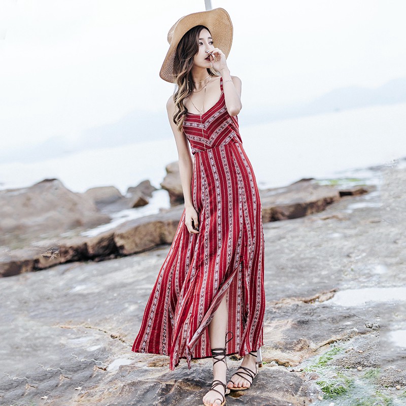Đầm Nữ Dài Xẻ Tà Quyến Rũ Phong Cách Bohemian | BigBuy360 - bigbuy360.vn