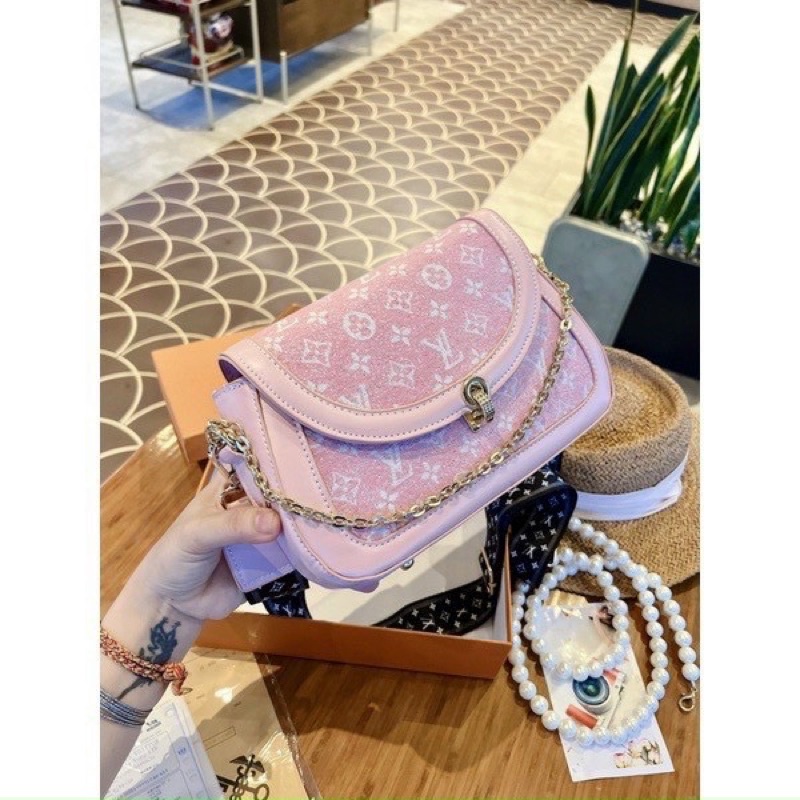 Túi Xách Nữ Kẹp Nách Hoạ Tiết Eo Vì, Túi Nữ Đeo Chéo Khoá Tròn Dây Bản To