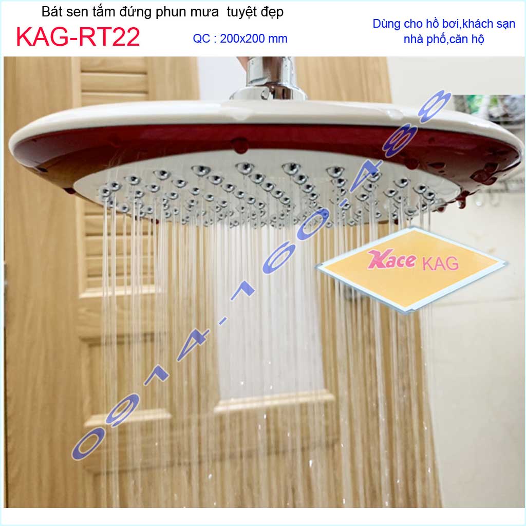 Bát sen tắm đứng 20x20 cm KAG-RT22, đầu sen phun mưa nước đều thiết kế mới thời trang sang trọng tuyệt đẹp