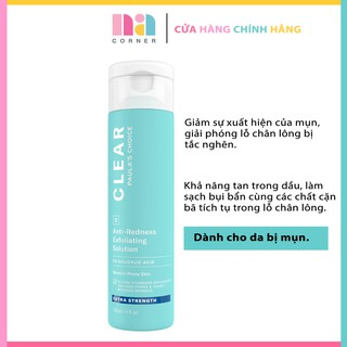Dung dịch tẩy da chết chuyên sâu Paula's Choice Clear Extra Strength Anti-Redness Exfoliating Solution 30/118ml