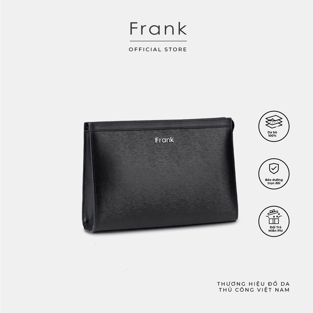 Ví Clutch Cầm Tay Nam Da Bò Vân Xước Cao Cấp FRANK Francis Daily Pouch Nhiều Ngăn Sang Trọng Tiện Dụng