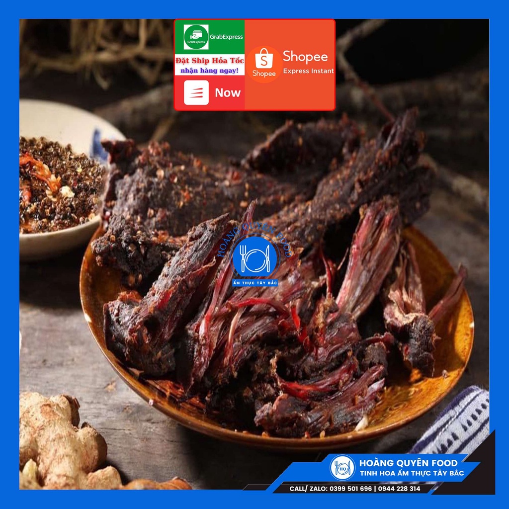 Thịt Trâu Gác Bếp Ẩm Thực Tây Bắc - Đóng Gói 200G & 500G Tặng Kèm Chẳm Chéo | HQ FOOD