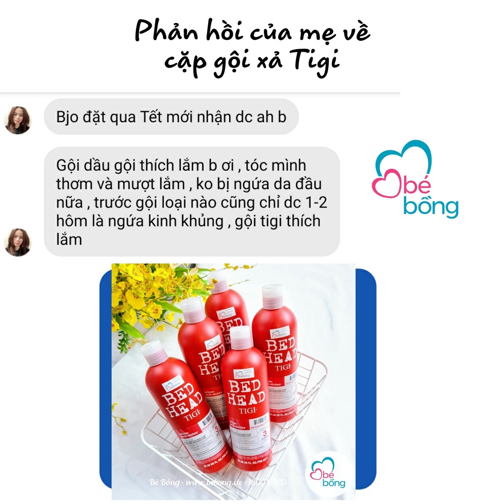 Cặp gội xả Tigi đỏ 750ml x 750ml