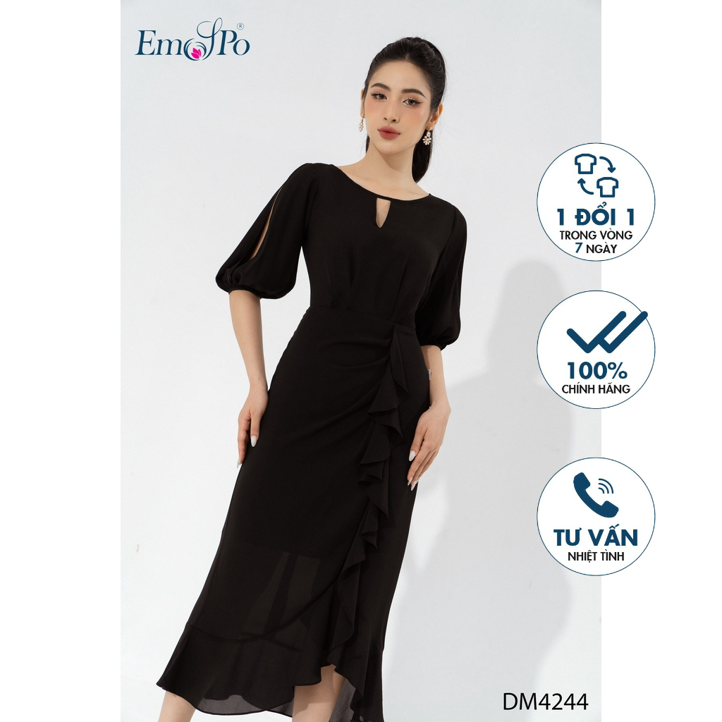 Đầm ôm đuôi cá Emspo tay xẻ, bèo thân trước DM4244