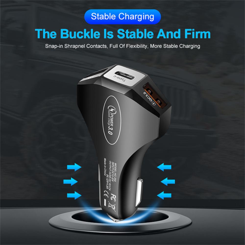 Cốc Sạc Nhanh 3 Cổng QC3.0 3.5A I5P5 Cho Xe Hơi