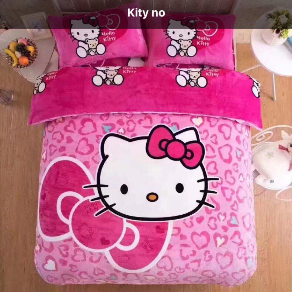 BỘ CHĂN GA KITTY DÊ THƯƠNG